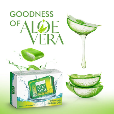 Ozone Ayurvedic Aloe Vera Bathing Bar | Soap For Men & Women | Ideal For Glowing, Nourishing & Moisturizing Skin | Enriched with Aloe Vera Extract and Natural Oils | Paraben Free | 125g (Pack of 6)